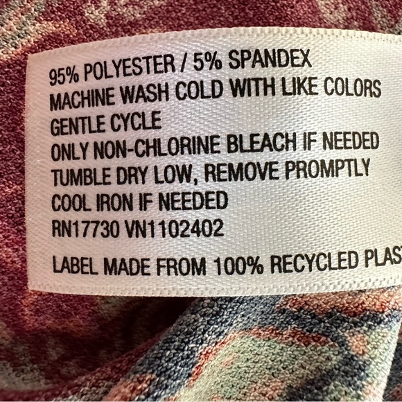 Xhiliration Boho Burgundy and Blue Patterned Strappy Tank Dress NWOT - Picture 6 of 6